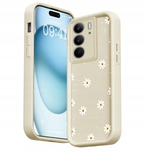 ETUI DO REALME C75 SILIKONOWE SOFT MATT OCHRONA APARATU Stokrotki + SZKŁO