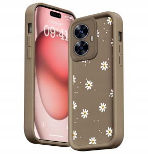 ETUI DO REALME C55 SILIKONOWE SOFT MATT OCHRONA APARATU Stokrotki + SZKŁO