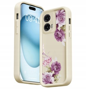 ETUI DO MOTOROLA MOTO G35 5G SILIKON SOFT OCHRONA APARATU KWIATY + SZKŁO