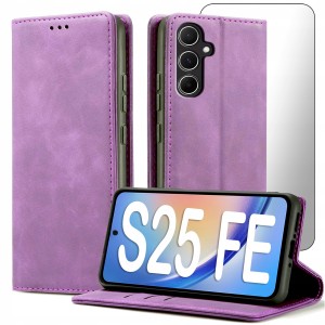 ETUI Z KLAPKĄ DO SAMSUNG S25 FE COSKÓRA PORTFEL MAGNETYCNE Ochrona + SZKŁO