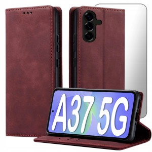 ETUI Z KLAPKĄ DO SAMSUNG A37 5G ECOSKÓRA PORTFEL MAGNETYCNE Ochrona + SZKŁO