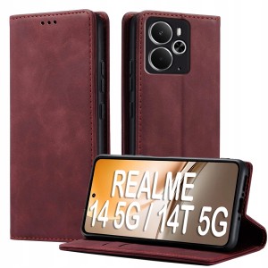 ETUI Z KLAPKĄ DO REALME 14 5G / 14T 5G ECOSKÓRA PORTFEL MAGNETYCNE Ochrona