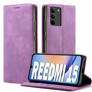 ETUI Z KLAPKĄ DO XIAOMI REDMI 15 4G / 5G ECOSKÓRA PORTFEL MAGNETYCZNE CASE