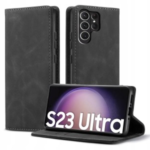 ETUI Z KLAPKĄ DO SAMSUNG S23 ULTRA ECOSKÓRA PORTFEL MAGNETYCNE Ochrona CASE