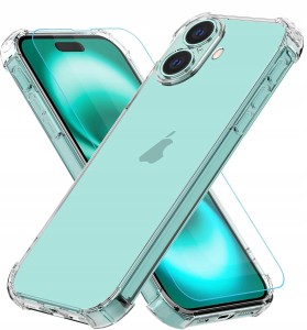 ETUI DO IPHONE 17 SILIKON ANTI-SHOCK OCHRONA APARATU Przezroczyste + SZKŁO