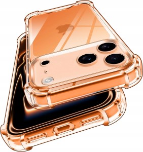 ETUI DO IPHONE 17 PRO MAX SILIKON ANTI-SHOCK OCHRONA Przezroczyste + SZKŁO