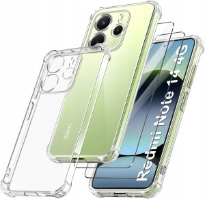 ETUI DO XIAOMI REDMI NOTE 14 / 14 4G SILIKON ANTI-SHOCK OCHRONA + SZKŁO
