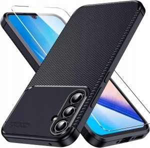ETUI DO SAMSUNG A16 4G / A16 5G CARBON PANCERNE SILIKON KARBON SLIM + SZKŁO