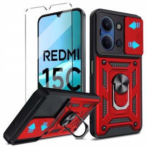 ETUI DO XIAOMI REDMI 15C 4G / 5G PANCERNE OCHRONA APARATU RING CASE + SZKŁO