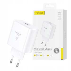 ŁADOWARKA SIECIOWA UNIWERSALNA FONENG EU62 USB TYPE-C 45W SZYBKIE ŁADOWANIE