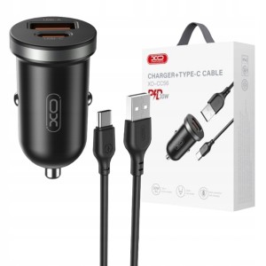 ŁADOWARKA SAMOCHODOWA XO CC56 2xUSB 30W KABEL TYPE-C 1M SZYBKIE ŁADOWANIE