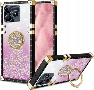 ETUI BROKATOWE DO REALME C53 / C51 CASE GLAMOUR GLITTER RING + SZKŁO