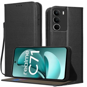 ETUI DO REALME C71 BOOK Z KLAPKĄ MAGNETYCZNE PORTFEL SMART CASE + SZKŁO
