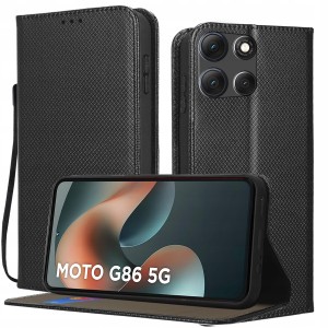 ETUI DO MOTOROLA MOTO G86 5G BOOK Z KLAPKĄ MAGNETYCZNE PORTFEL CASE + SZKŁO