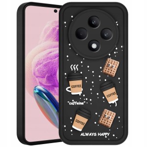 ETUI DO OPPO RENO 12F 5G / 12 FS 5G SILIKON MATT OCHRONA Coffee 3D + SZKŁO