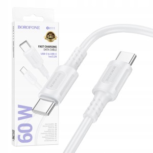 KABEL BOROFONE BX111 2X USB TYPE-C 1M 60W DO SAMSUNG XIAOMI HUAWEI