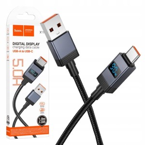 KABEL HOCO X118 5A 1M MOCNY PRZEWÓD DO TELEFONU WYŚWIETLACZ USB TYPE-C