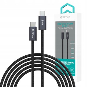 KABEL USB TYPE-C DO TYPE-C DEVIA 5A 2M SAMSUNG XIAOMI 240W MOCNY PRZEWÓD
