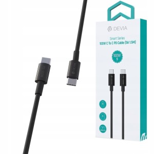 KABEL USB TYPE-C DO TYPE-C DEVIA 5A 1M SAMSUNG HUAWEI XIAOMI OPPO 100W