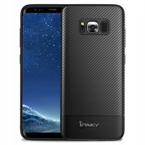 ETUI DO SAMSUNG GALAXY S8 PLUS iPAKY PANCERNE CARBON SILIKON CASE + FOLIA