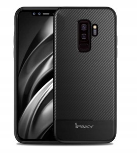 ETUI DO SAMSUNG GALAXY S9 PLUS iPAKY PANCERNE CARBON SILIKON CASE + FOLIA