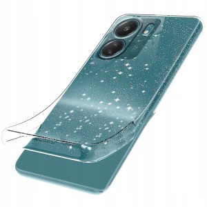 ETUI DO XIAOMI REDMI 13C / POCO C65 BROKATOWE SILIKON CLEAR CASE + SZKŁO