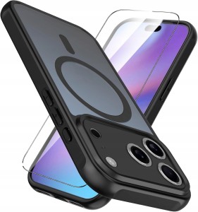 ETUI DO IPHONE 17 PRO MAX MATT SILIKONOWE MAGNETYCZNE DO MAGSAFE + SZKŁO