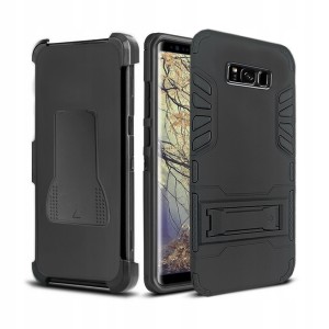 ETUI DO SAMSUNG S8 PLUS PANCERNE PODSTAWKA COMBO BLACK CASE + FOLIA