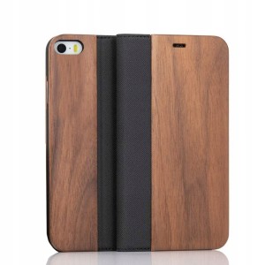 ETUI DO IPHONE 5 / 5S Z KLAPKĄ DREWNIANE LUKSUSOWE ETUI