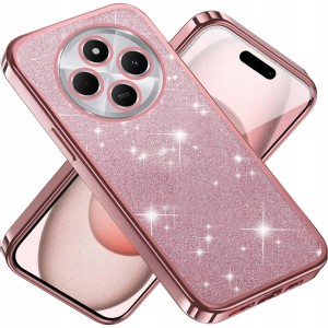 ETUI DO XIAOMI REDMI 14C SILIKONOWE BROKATOWE 2W1 CLEAR SLIM CASE + SZKŁO