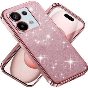 ETUI DO XIAOMI REDMI NOTE 13 5G SILIKONOWE BROKATOWE 2W1 CLEAR CASE + SZKŁO