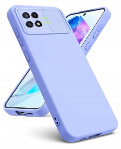 ETUI DO SAMSUNG A22 5G SILIKONOWE OCHRONA APARATU SLIDE CASE + SZKŁO
