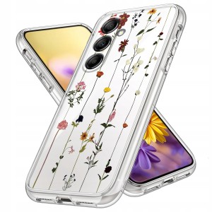 ETUI DO SAMSUNG A16 4G / 5G Przezroczyste KWIATY SILIKON OCHRONA + SZKŁO