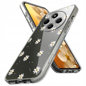 ETUI DO XIAOMI REDMI 14C Przezroczyste KWIATY SILIKON OCHRONA CASE + SZKŁO