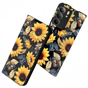 ETUI Z KLAPKĄ DO REALME C75 / 14X 5G PORTFEL MAGNETYCZNE STYLOWE + SZKŁO