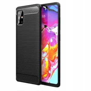 ETUI DO SAMSUNG A51 CARBON CASE SLIM BUMPER+SZKŁO