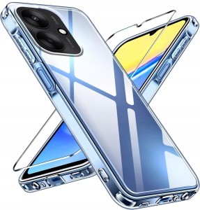 ETUI DO XIAOMI REDMI 13C / POCO C65 Przezroczyste SILIKON CASE + SZKŁO