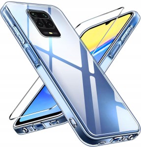 ETUI DO XIAOMI REDMI NOTE 9 PRO SILIKONOWE Przezroczyste CASE CLEAR + SZKŁO