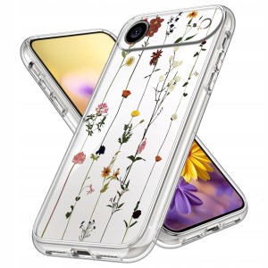 ETUI DO IPHONE 17 AIR Przezroczyste KWIATY SILIKON OCHRONA CASE + SZKŁO