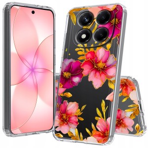 ETUI DO XIAOMI REDMI NOTE 14 PRO / 14 PRO 4G Przezroczyste KWIATY SILIKON