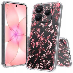 ETUI DO XIAOMI REDMI NOTE 14 5G Przezroczyste KWIATY SILIKON CASE + SZKŁO