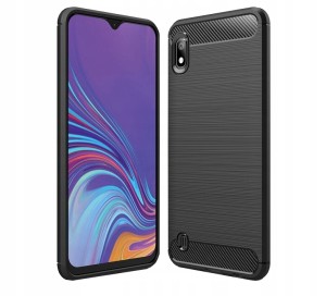 ETUI DO SAMSUNG A10 CARBON CASE SLIM BUMPER+SZKŁO