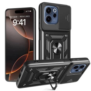 Etui do Oppo Reno 15 F / 15 FS Pancerne OCHRONA APARATU Ring Case + SZKŁO