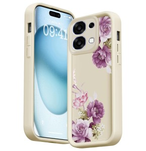 Etui do Oppo A6 Pro silikon matt OCHRONA APARATU KWIATY Case+ SZKŁO