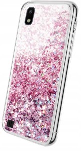 ETUI DO SAMSUNG A10 BROKAT LIQUID SILIKON BROKATOWE GLITTER CASE + SZKŁO