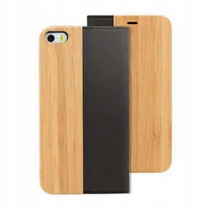 LUKSUSOWE DREWNIANE ETUI z klapką na iPhone 5 5S