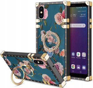 ETUI DO IPHONE X MOCNE RÓŻE RING CASE + SZKŁO