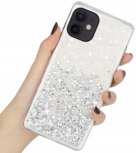 ETUI BROKAT DO IPHONE 12 GLITTER CLEAR + SZKŁO