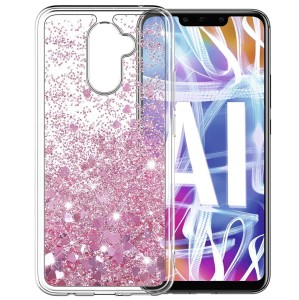 ETUI DO HUAWEI MATE 20 LITE LIQUID SILIKON BROKATOWE GLITTER CASE + SZKŁO