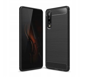 ETUI DO HUAWEI P30 CARBON BUMPER CASE SLIM + SZKŁO